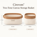 Dimensions — Cirevom two-tone canvas basket