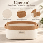 Materials and details — Cirevom two-tone canvas basket