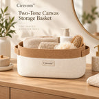 Lifestyle scene — Cirevom two-tone canvas basket