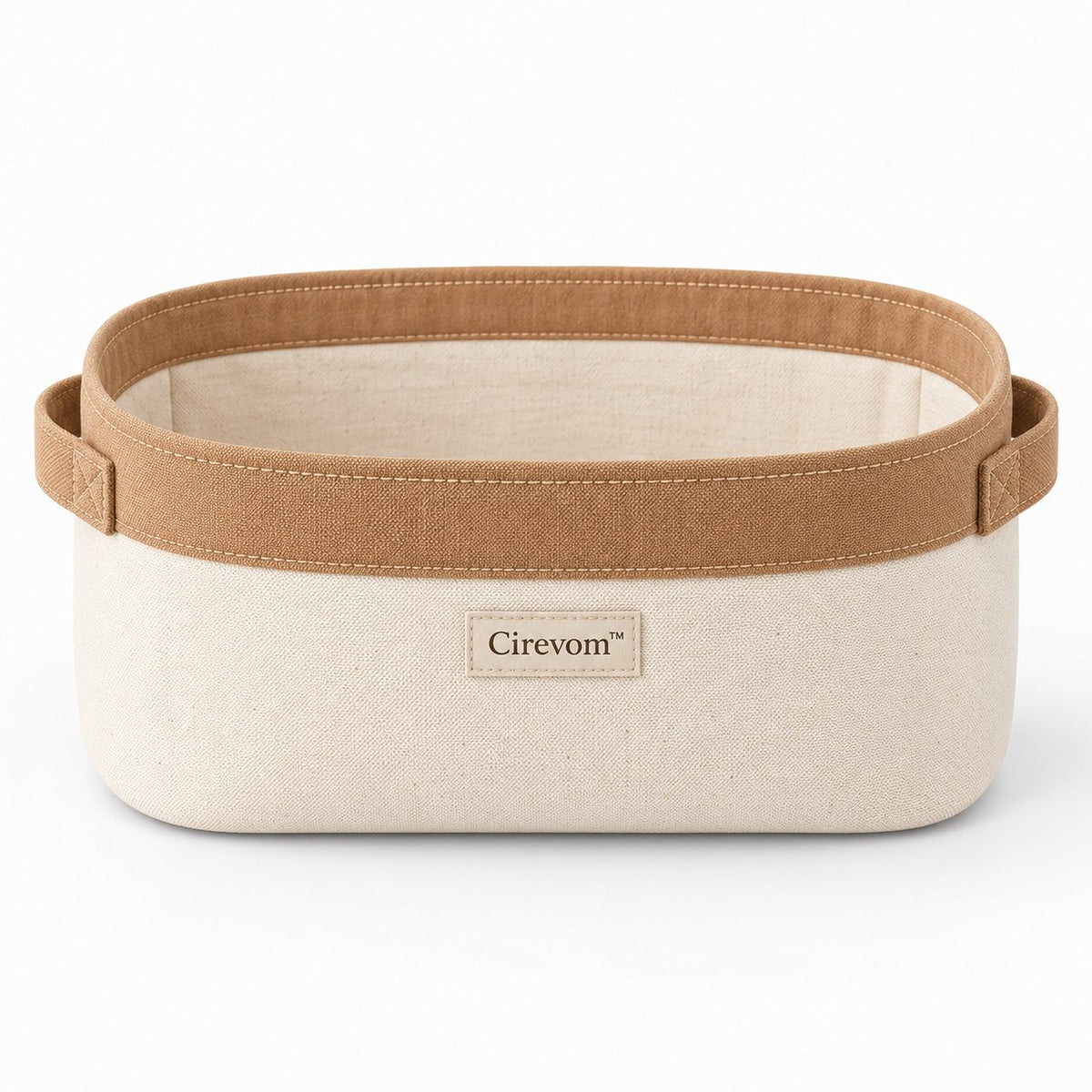 Front view — Cirevom two-tone canvas basket