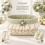 Cirevom™ Floral Ruffled Quilted Basket: material detail