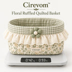 Cirevom™ Floral Ruffled Quilted Basket: scale image