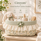 Cirevom™ Floral Ruffled Quilted Basket: lifestyle photo