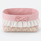 Cirevom™ Pink Gingham Floral Lace Basket: main product