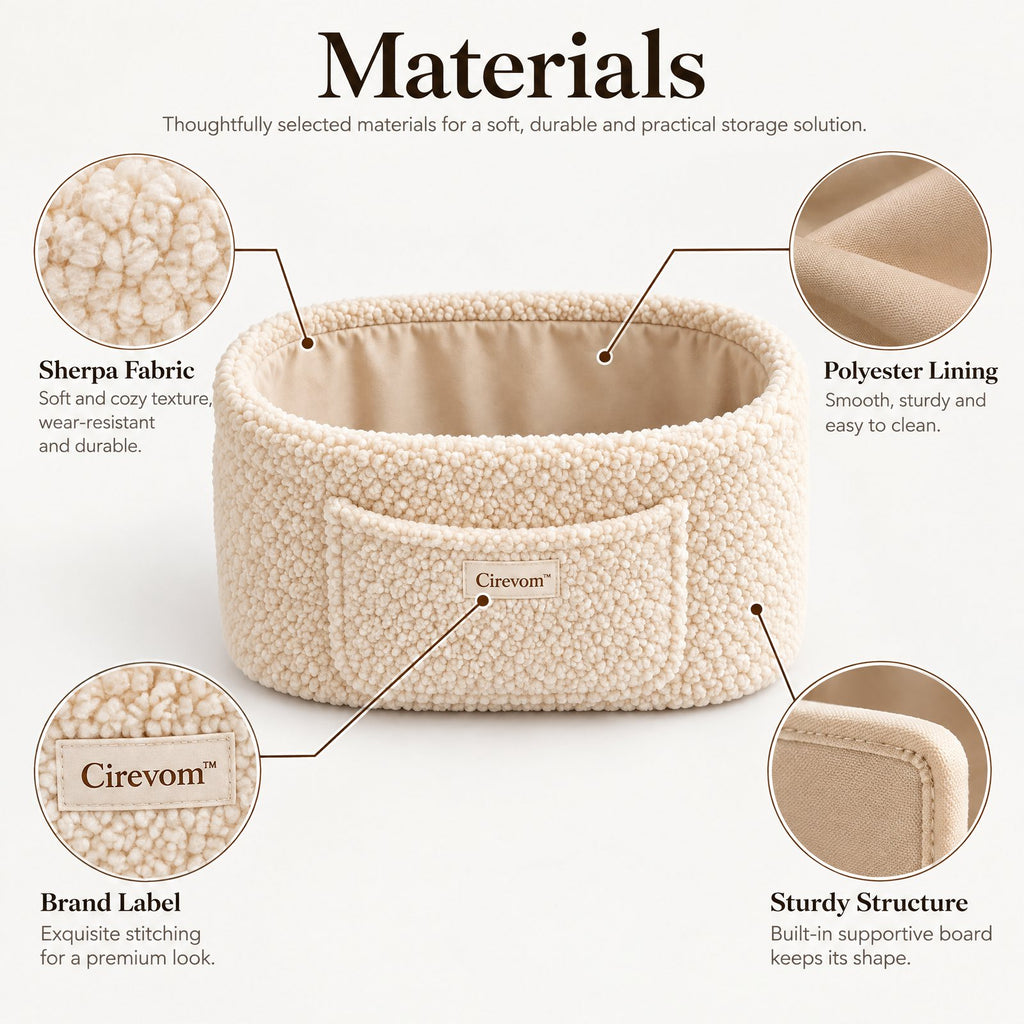 Cirevom™ Cozy Bouclé Storage Basket: material detail
