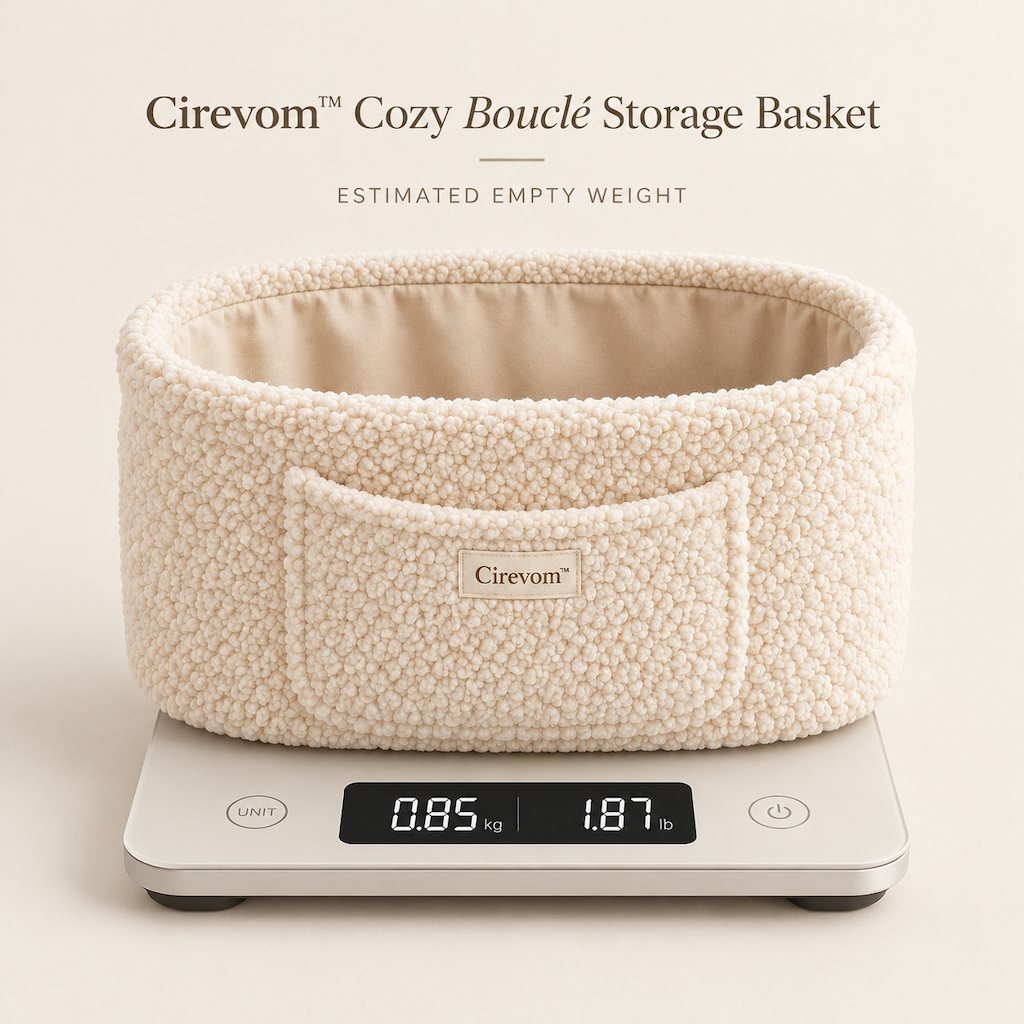 Cirevom™ Cozy Bouclé Storage Basket: scale image