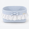Cirevom™ Striped Ruffle Bow Storage Basket front