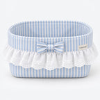 Cirevom™ Striped Ruffle Bow Storage Basket front
