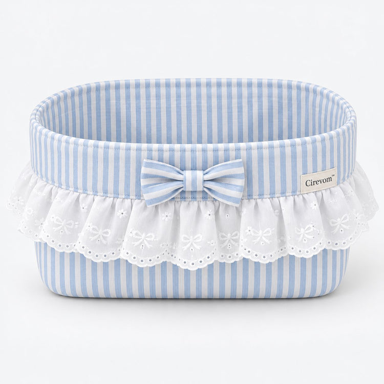 Cirevom™ Striped Ruffle Bow Storage Basket