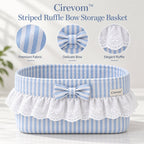 Cirevom™ Striped Ruffle Bow Storage Basket texture