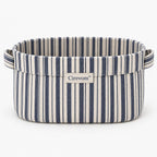 Cirevom™ Blue Striped Canvas Storage Basket front