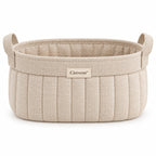 Cirevom™ Quilted Linen Oval Storage Basket front
