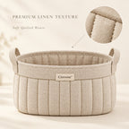 Cirevom™ Quilted Linen Oval Storage Basket texture