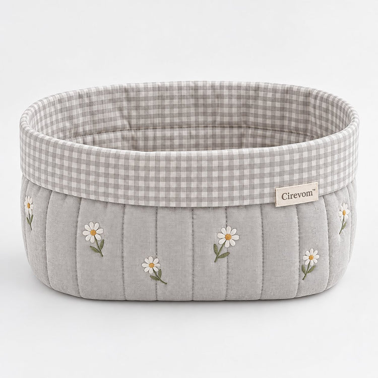 Cirevom™ Quilted Daisy Gingham Storage Basket