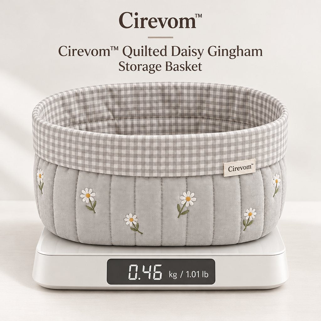 Cirevom™ Quilted Daisy Gingham Storage Basket scale