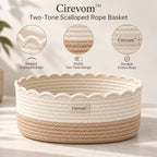 Cirevom™ Two-Tone Scalloped Rope Basket texture