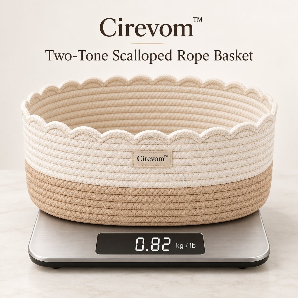 Cirevom™ Two-Tone Scalloped Rope Basket scale