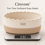 Cirevom™ Two-Tone Scalloped Rope Basket scale