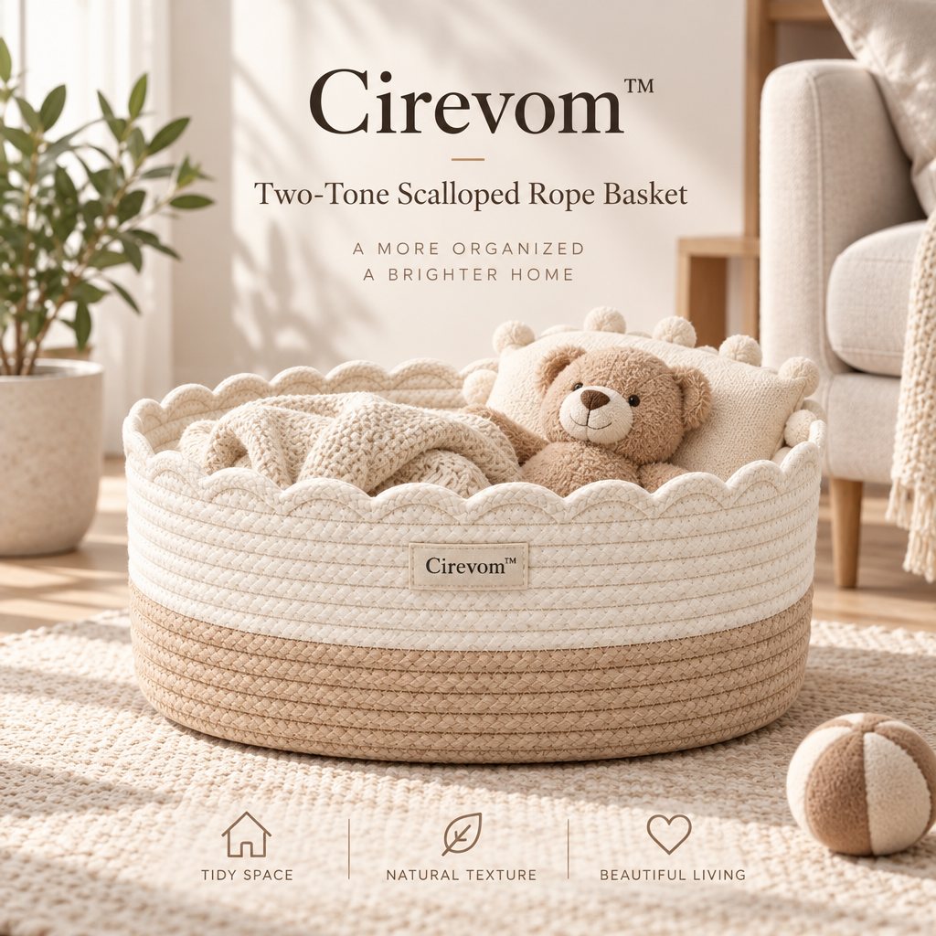 Cirevom™ Two-Tone Scalloped Rope Basket lifestyle