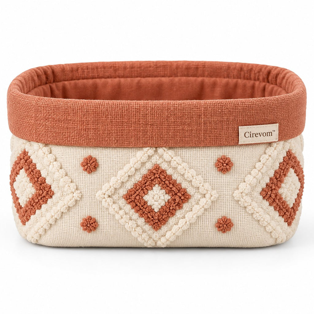 Cirevom™ Boho Tufted Geometric Storage Basket front
