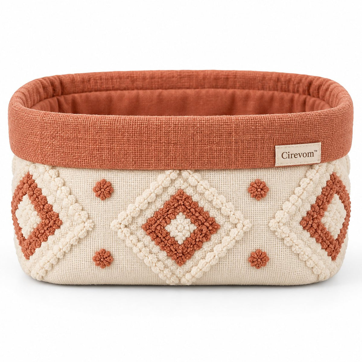 Cirevom™ Boho Tufted Geometric Storage Basket front