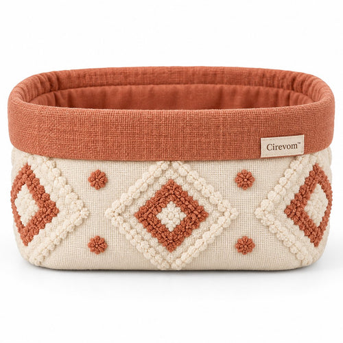 Cirevom™ Boho Tufted Geometric Storage Basket front
