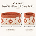 Cirevom™ Boho Tufted Geometric Storage Basket dimensions