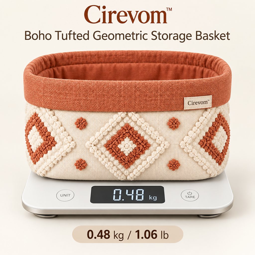 Cirevom™ Boho Tufted Geometric Storage Basket scale