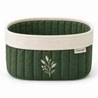 Cirevom™ Embroidered Quilted Green Storage Basket front