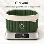 Cirevom™ Embroidered Quilted Green Storage Basket scale