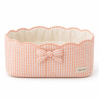 Cirevom™ Scalloped Gingham Bow Storage Basket front