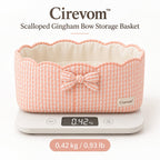 Cirevom™ Scalloped Gingham Bow Storage Basket scale